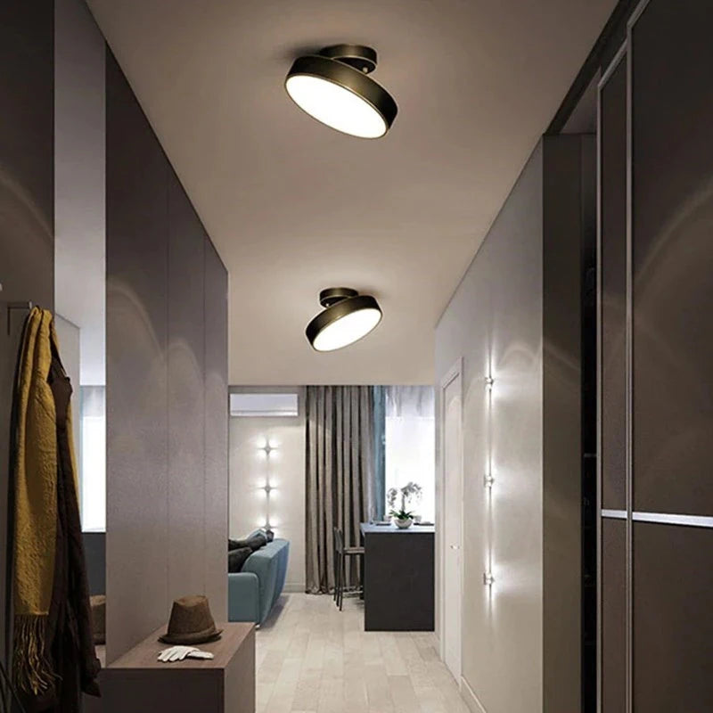Plafonnier LED orientable en laiton et acrylique, Ø 15 à 30 cm