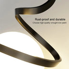 Suspension spirale et globe opalin Ø 18 cm, blanc, doré ou noir