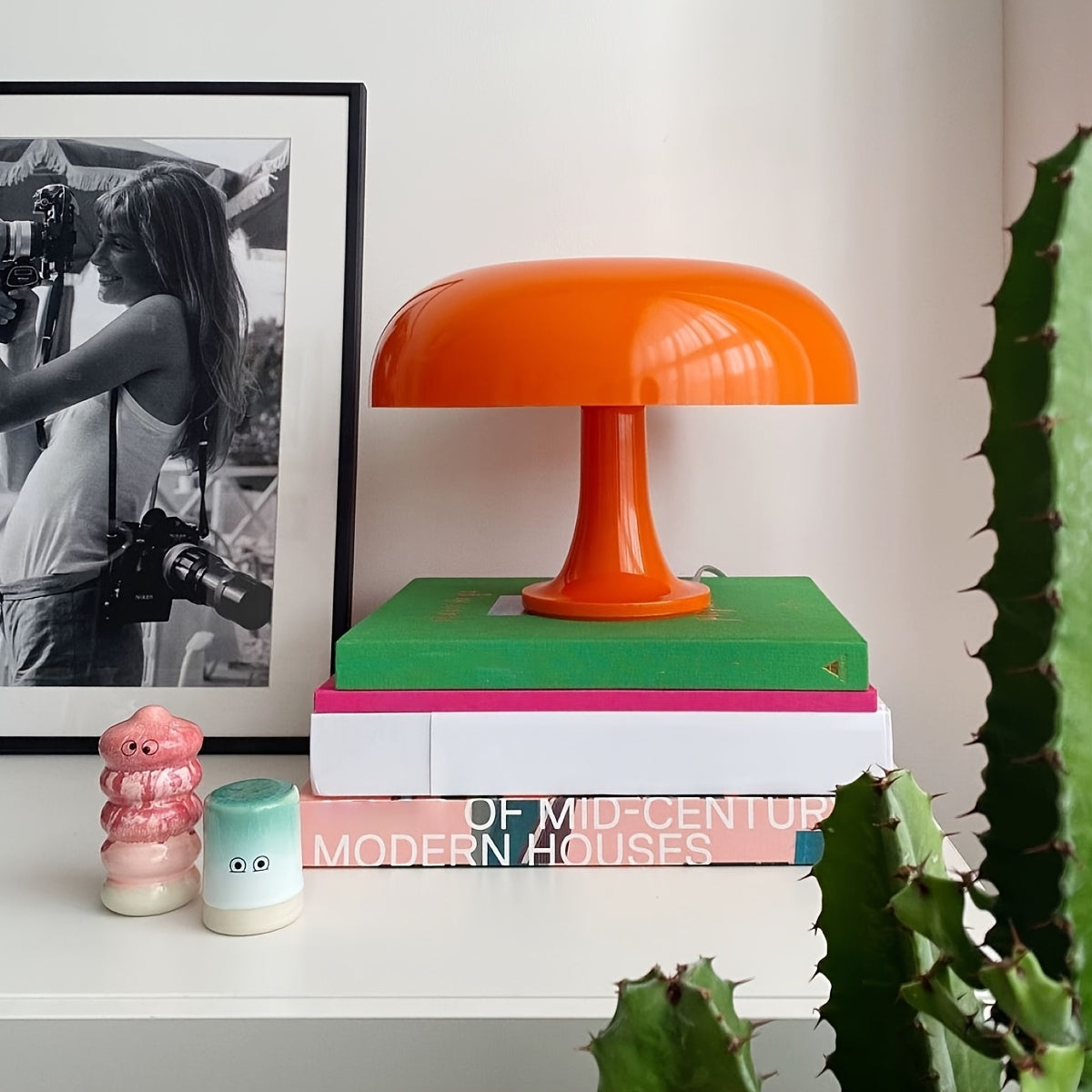 Lampe champignon blanche en acrylique, variateur et trois teintes, USB