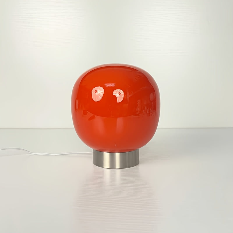 Lampe de chevet globe en verre coloré, socle métal, USB, 19 cm