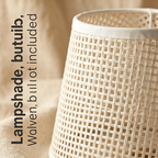 Lot de 2 abat-jour coniques en tissage ajouré crème, Ø 20 cm