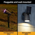 Spot solaire orientable 9 LED à piquet ou mural, IP65, lot de 4