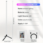 Lampadaire trépied LED RVB avec télécommande, colonne de 110 cm