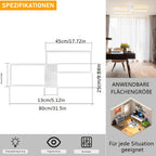 Plafonnier LED rectangulaire double cadre, 60 ou 80 cm, noir ou blanc