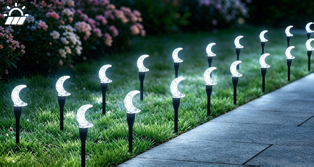 Guirlande solaire croissants de lune à bulles, 20 LED sur 5 m, IP44