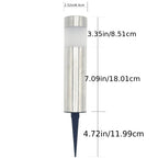 Lot de 4 bornes solaires de jardin cylindriques finition inox