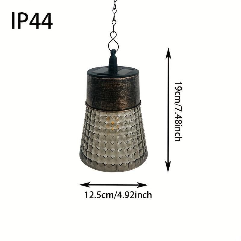 Suspension solaire d'extérieur effet cuivre, diffuseur ciselé, IP44