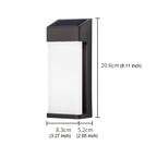 Applique murale solaire rectangulaire en métal noir et verre dépoli