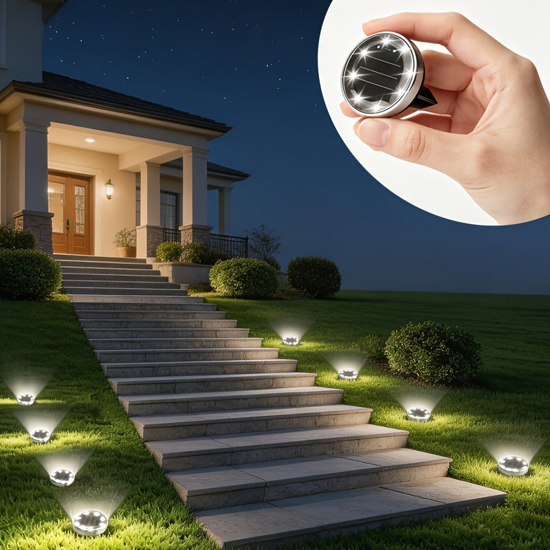 Petit spot solaire à planter 8 LED, Ø 5,5 cm, IP44, lot de 4 à 12