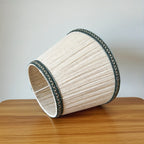 Abat-jour conique en lin naturel plissé pour lampe de table, Ø 30 cm