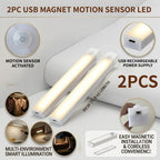 Lot de 2 lampes LED aimantées à détecteur, 30 cm, chaud ou froid