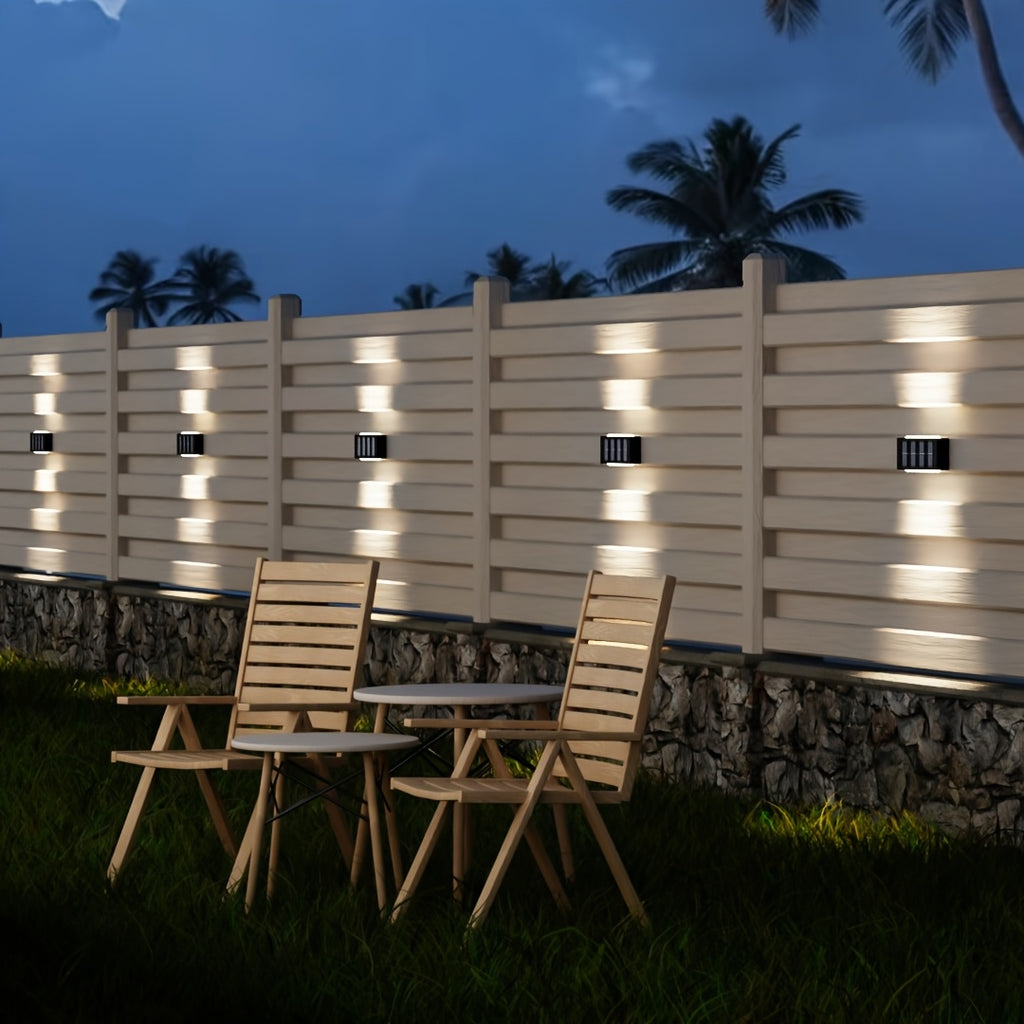 Lot de 2 appliques murales solaires LED IP44, faisceau haut et bas