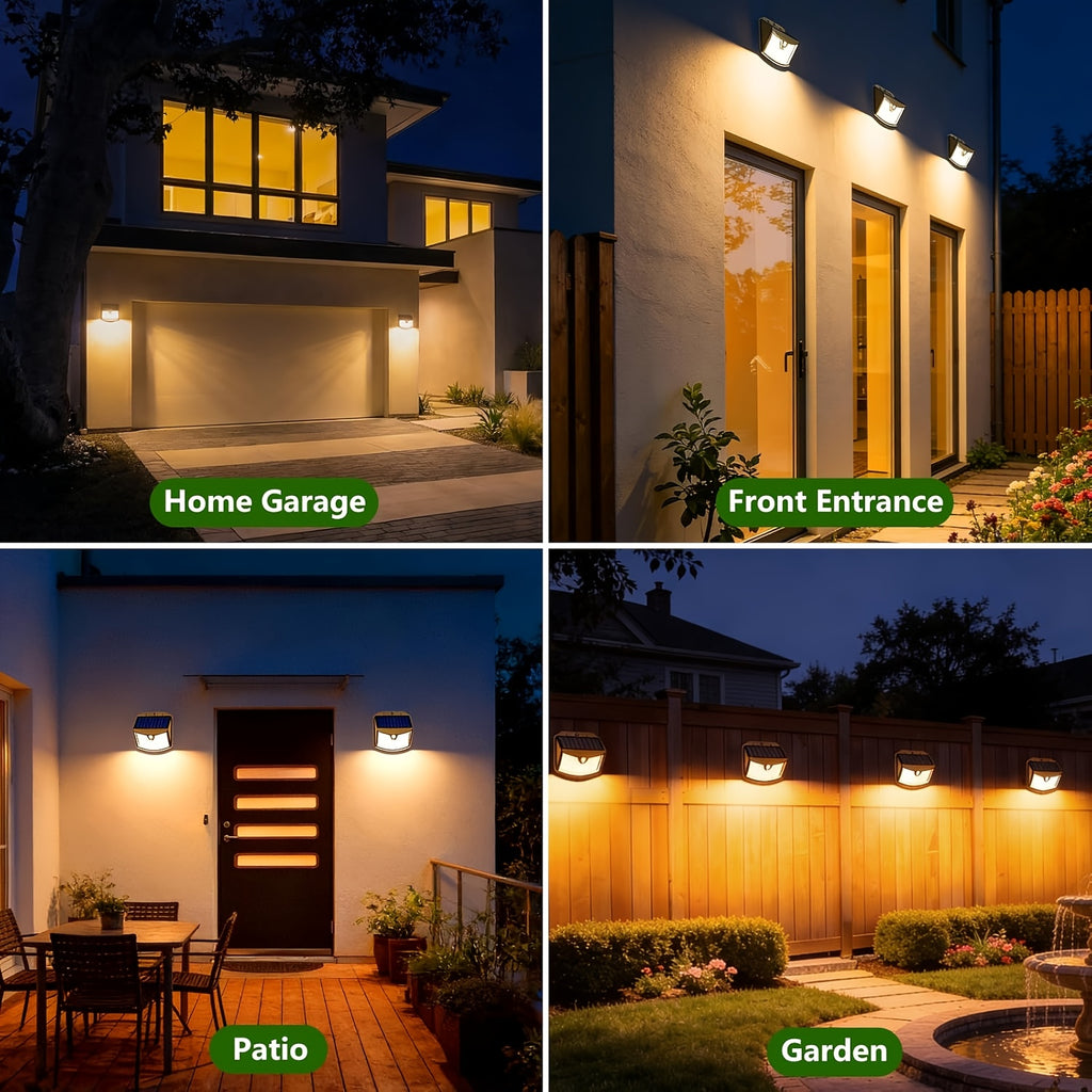 Applique solaire à détecteur 70 LED lumière chaude, IP65