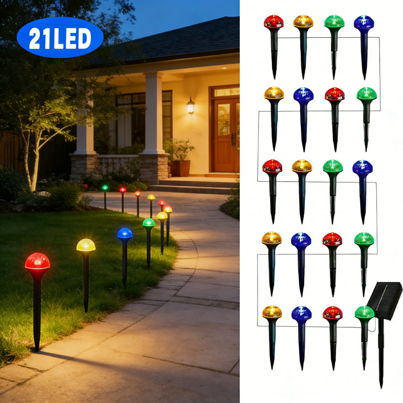 Lumière Colorée 21 pièces / Perles LED + Panneau Solaire
