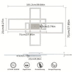 Plafonnier LED rotatif à rectangles RVB, 101 cm, avec télécommande