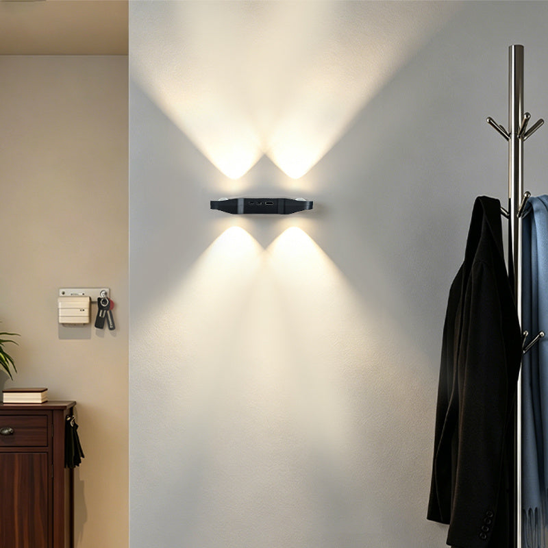 Applique murale LED noire extra-plate à détecteur, lot de 2, 3 teintes