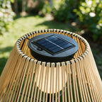Lot de 2 lampadaires solaires effet rotin, hauteur réglable, IP44