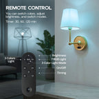 Applique murale sans fil rechargeable, RVB et télécommande, dorée
