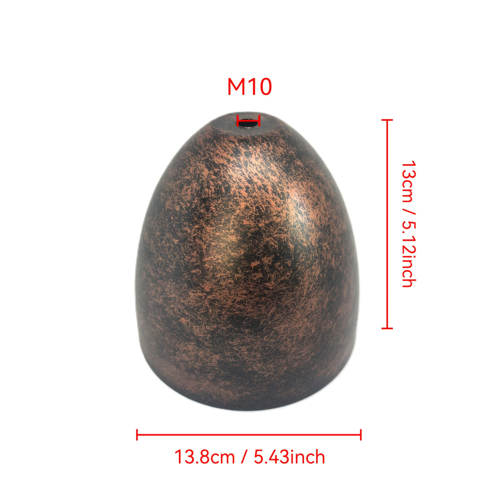 Petit abat-jour cloche en métal à patine cuivrée, Ø 13,8 cm, M10