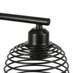Lampadaire noir à trois cages spirale en métal, 3 lumières E27