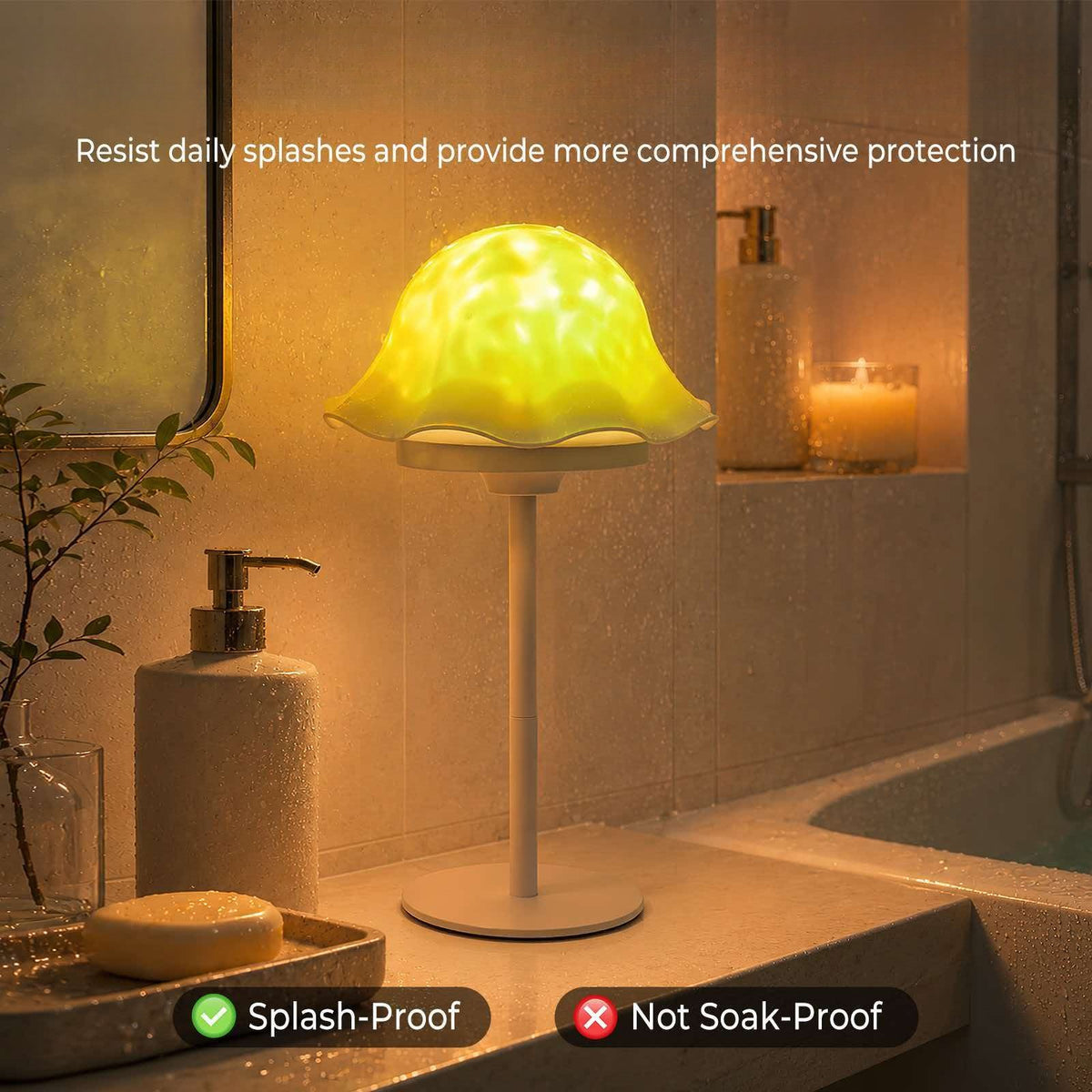 Lampe champignon projecteur d'ondes RVB, sans fil avec télécommande