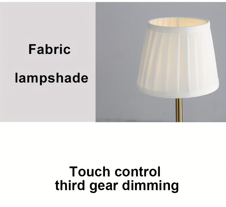 Lot de 2 lampes de chevet sans fil, abat-jour plissé crème