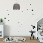 Suspension chambre d'enfant en tissu rose ajouré d'étoiles, Ø 27 cm