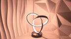 Lampe de bureau LED à anneaux entrelacés en aluminium noir, USB