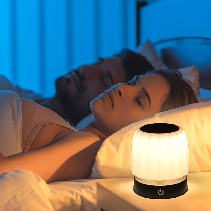 Lampe de chevet sans fil réglable en hauteur, abat-jour côtelé