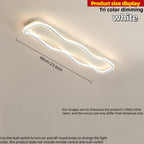 Plafonnier LED ondulé 40 W pour couloir, noir ou doré, 60 cm