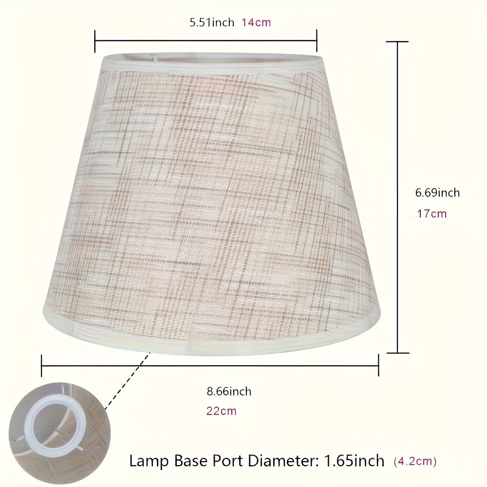 Abat-jour conique aspect lin chiné, beige ou gris foncé, Ø 22 cm
