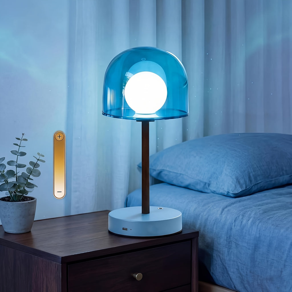 Lampe de table moderne en forme de champignon - Bleu