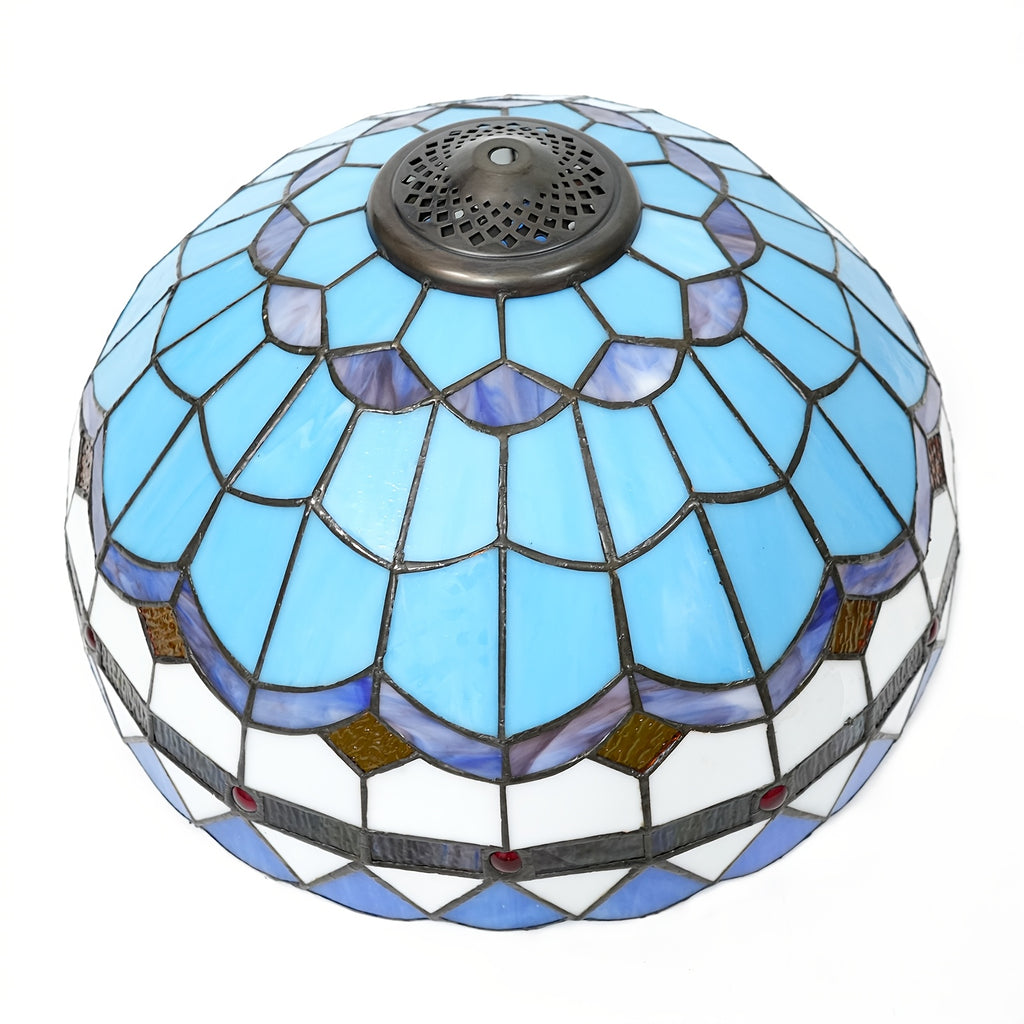 Verre de remplacement en vitrail méditerranéen bleu, Ø 40 cm