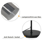 Lampadaire noir à trois spots en verre fumé orientables, 138 cm