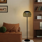 Lampadaire solaire d'extérieur vert et blanc, dôme ajouré 116 cm
