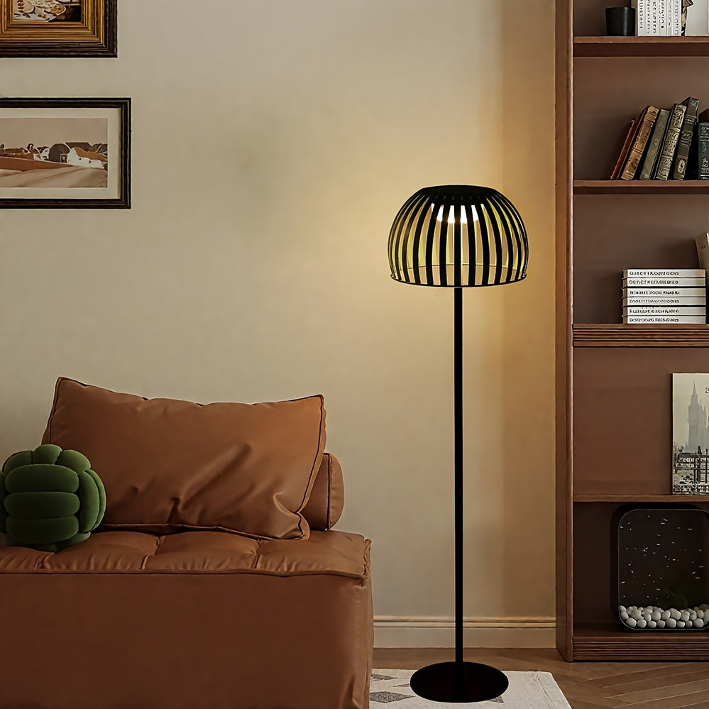Lampadaire solaire d'extérieur vert et blanc, dôme ajouré 116 cm