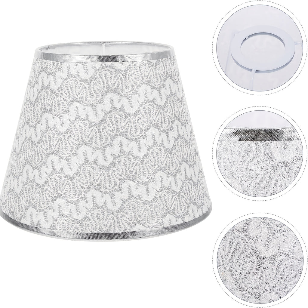 Lot de 2 abat-jour à motif argenté ondulé et liseré, Ø 22 cm