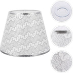 Lot de 2 abat-jour à motif argenté ondulé et liseré, Ø 22 cm