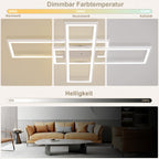 Plafonnier LED rotatif à rectangles RVB, 101 cm, avec télécommande