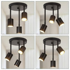 Plafonnier noir à spots GU10 en cascade, 3 ou 4 têtes orientables