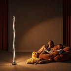 Lampadaire LED torsadé de 121 cm, ruban lumineux sur socle rond