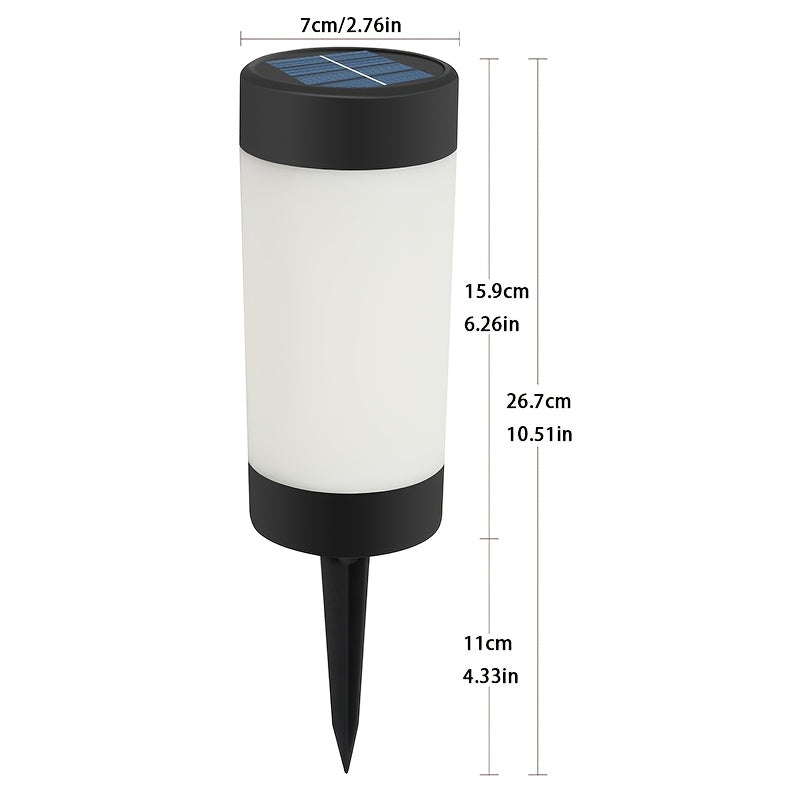 Lampe solaire cylindre opalin à piquet, 26,7 cm, lot de 2 ou 4