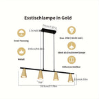 Suspension linéaire à cônes GU10, 4 ou 6 lumières, blanc ou doré