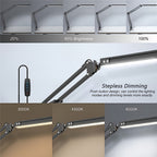 Lampe d'architecte à pince LED, bras métal blanc ou noir, USB