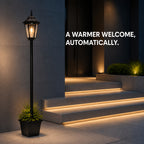 Lampadaire à filament solaire avec pot à fleurs, poteau de 146 cm
