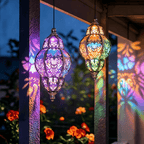 Lanterne solaire marocaine à suspendre, lumière multicolore, IP65