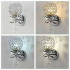 Applique murale globe en cristal doré à rubans entrelacés