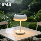 Lampe de table champignon solaire et USB-C, tactile, noire ou blanche