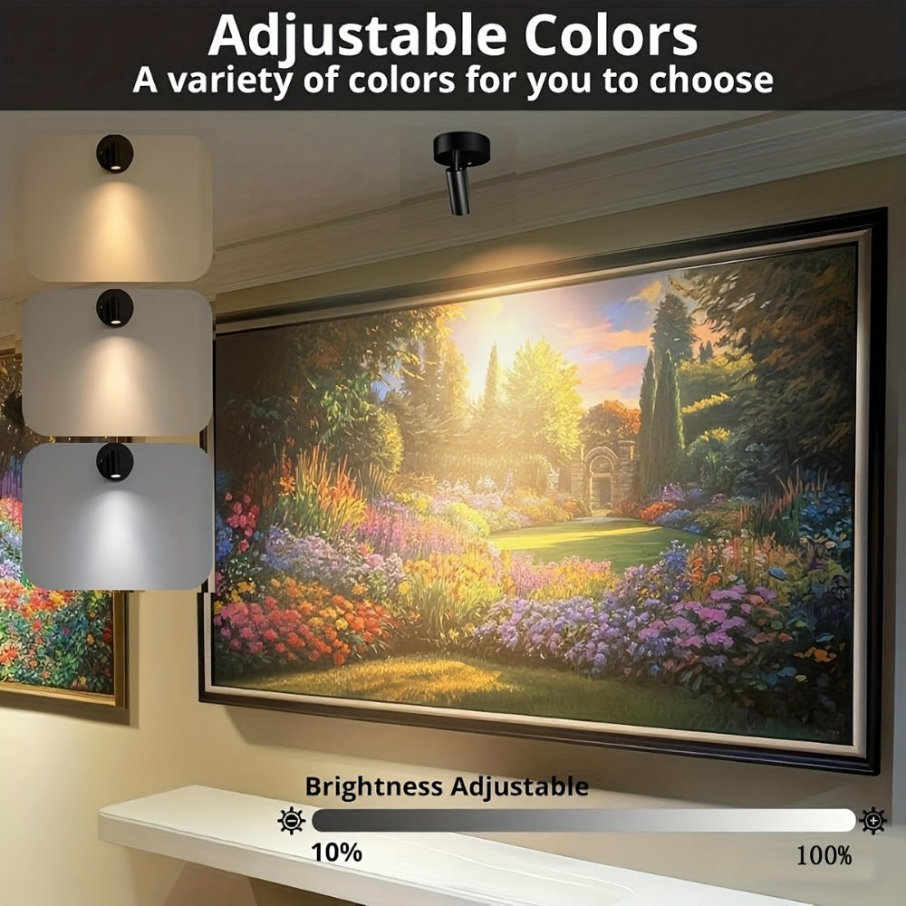 Applique murale spot LED orientable et rechargeable, sans perçage