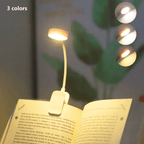 Lampe de lecture à pince à piles, variateur continu, blanche ou noire